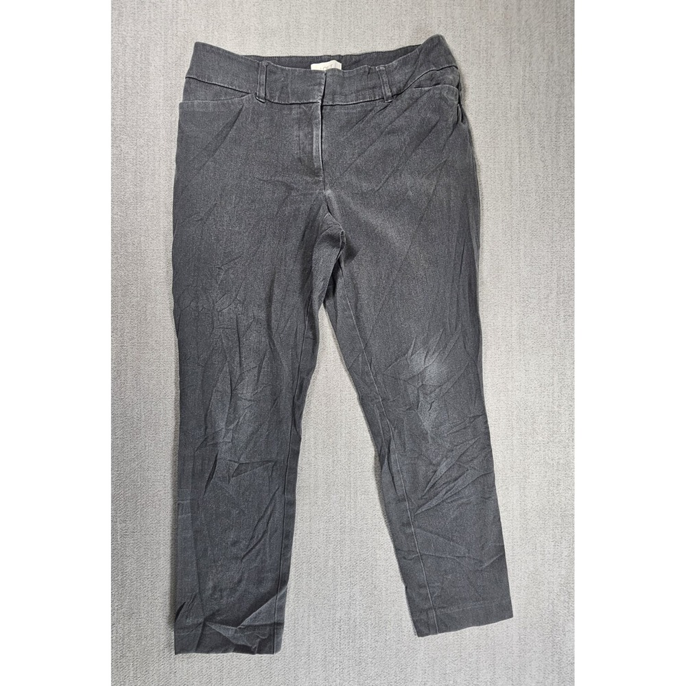 Women's Loft Curvy‎ Skinny Ankle Pants Mide Rise Slim Dark Gray Sz 8